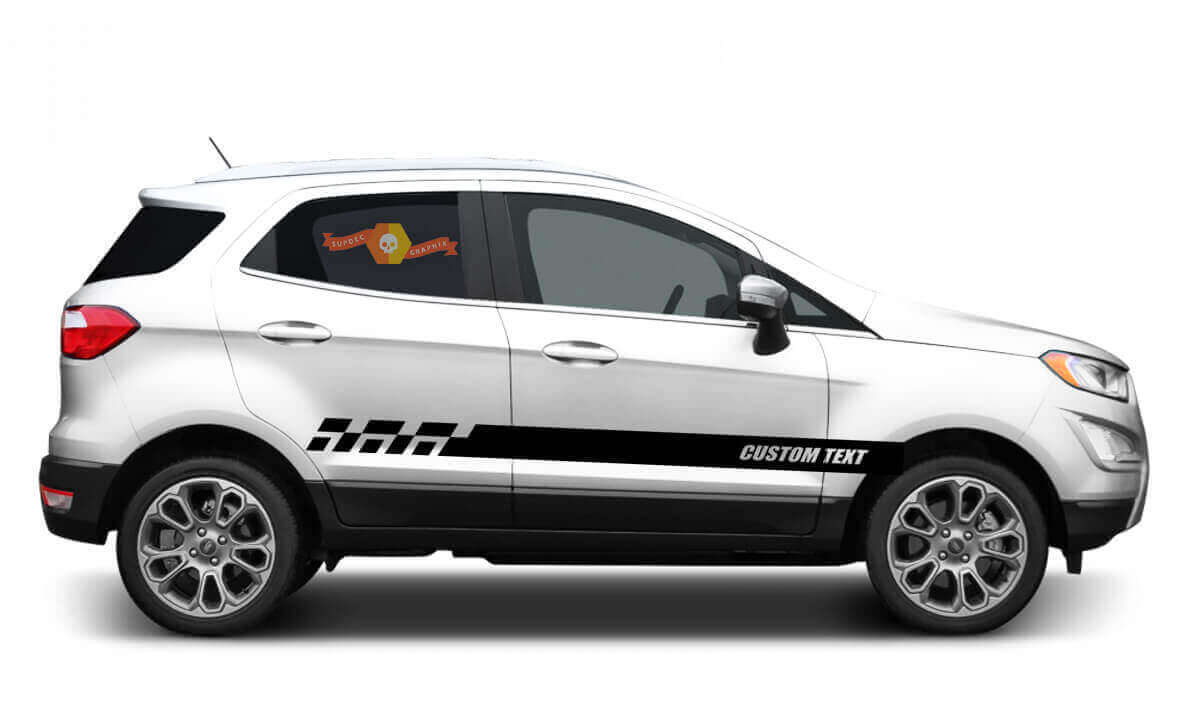 2x seitlicher Ford EcoSport Vinyl Stripes Body Decal Vinyl Grafik Aufkleber Custom Text Style 4
