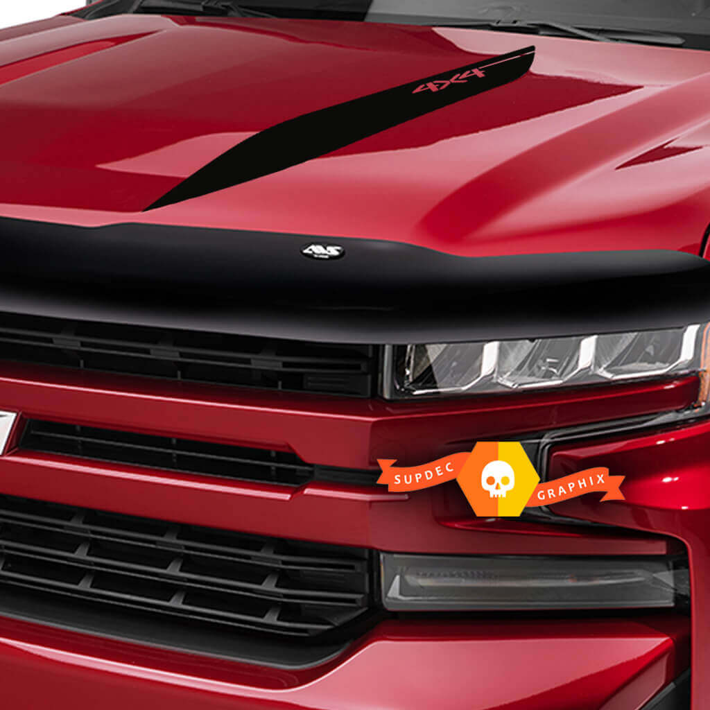 4x4 Style Streifen Motorhauben-Vinylaufkleber für Chevrolet Silverado 2019-2020