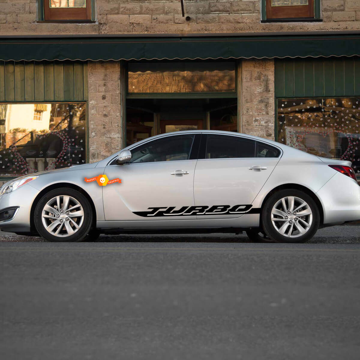 Racing Turbo Rocker Panel Stripes Vinyl Aufkleber Aufkleber für Buick 2014 regal
