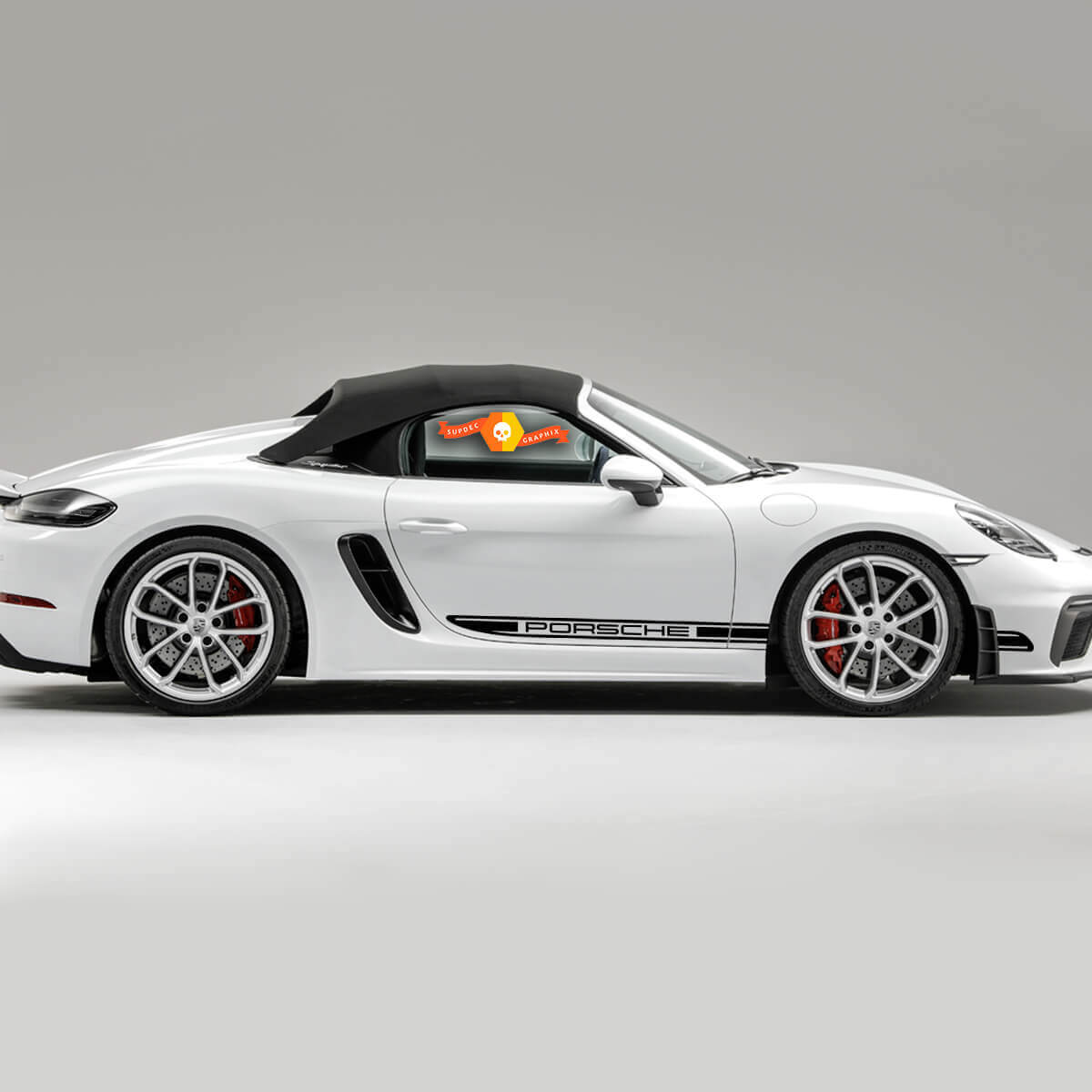 Markierte Seitenstreifen Vinyl-Aufkleber-Set für Porsche 718 Spyder