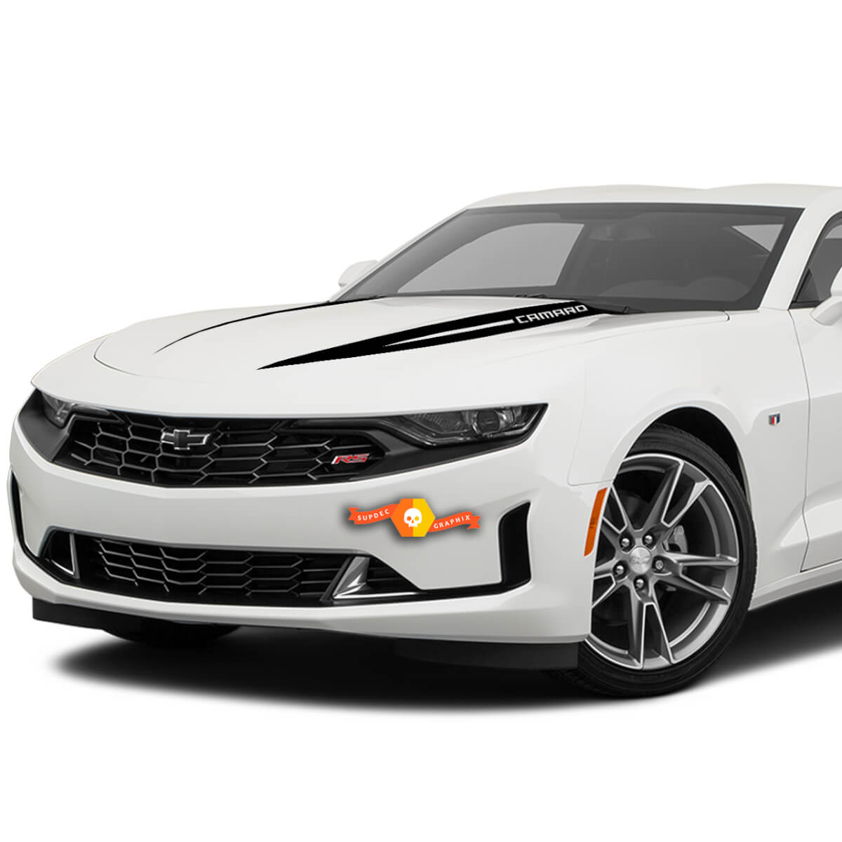 2X Chevrolet Camaro Hood Widow Spike Aufkleber Passend für: 2019–2020 Chevrolet Camaro Chevy Graphics Stripes Aufkleber Aufkleber
