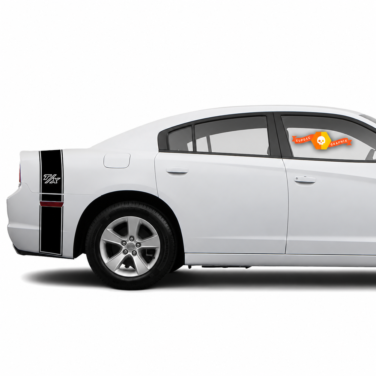 T/X Reflector Cutout Tail Band Kit Hinterer Kotflügel Kofferraum Vinylaufkleber für Dodge Charger 2011-2014