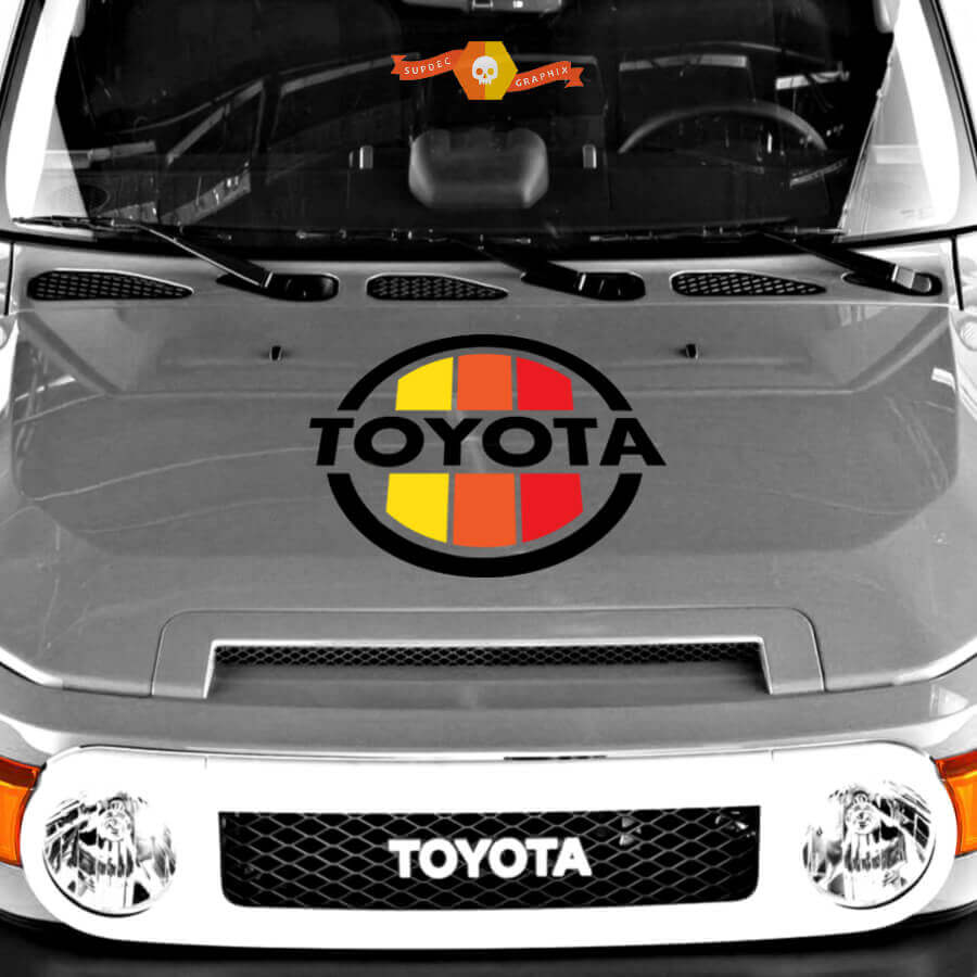 Vintage-Stil Logo Motorhauben Vinyl-Aufkleber für Toyota 4Runner Tacoma FJ Cruiser