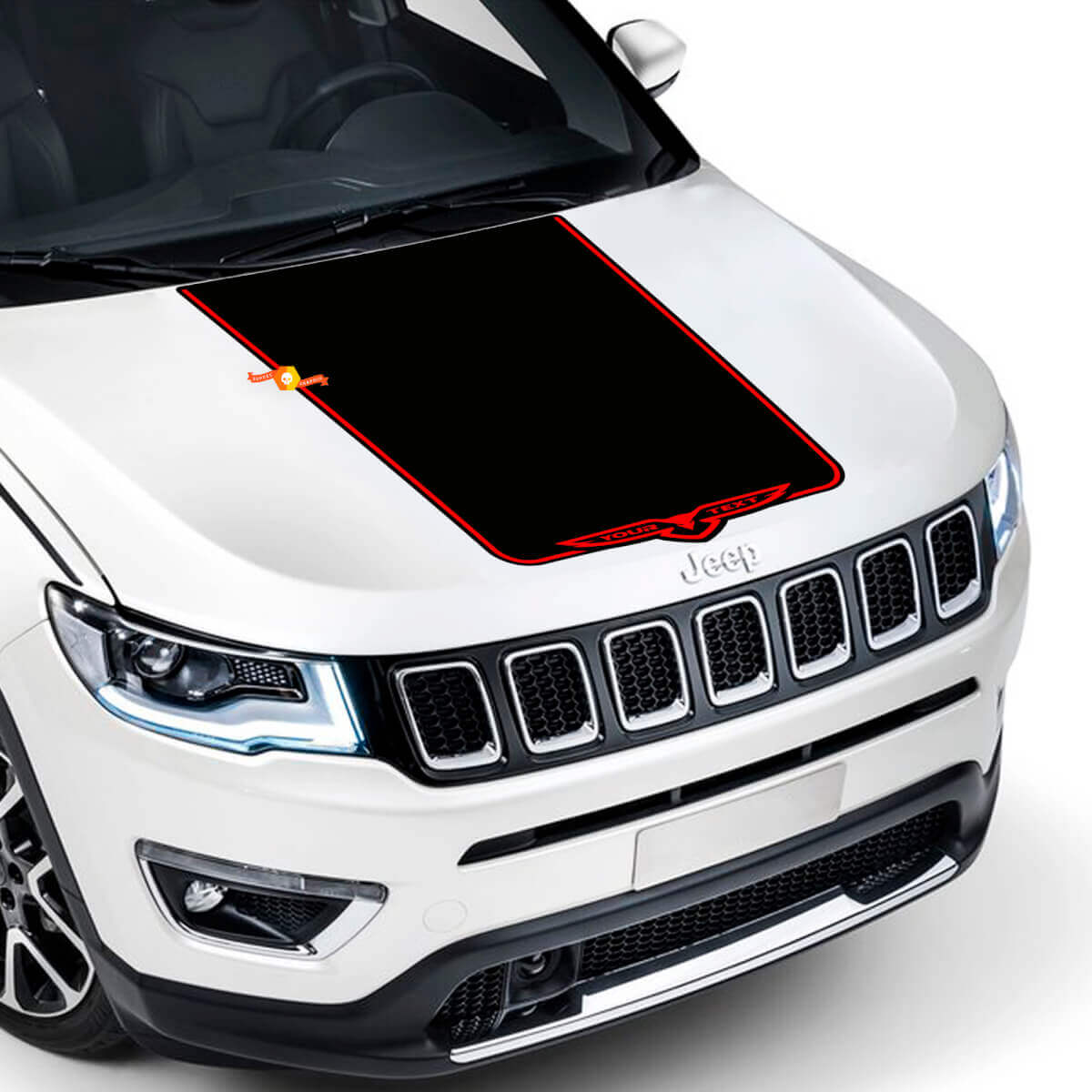 Custom Hawk Style Motorhauben Vinylaufkleber für Jeep Compass Trailhawk 2017-2020