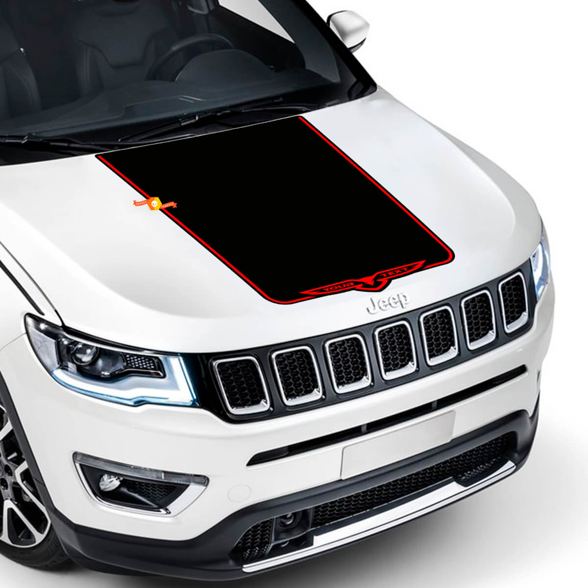 2017 2018 2019 2020 Jeep Compass Latitude TRAILHAWK Vinyl-Motorhauben-Aufkleber, grafischer Streifen, hochwertiges Vinyl
