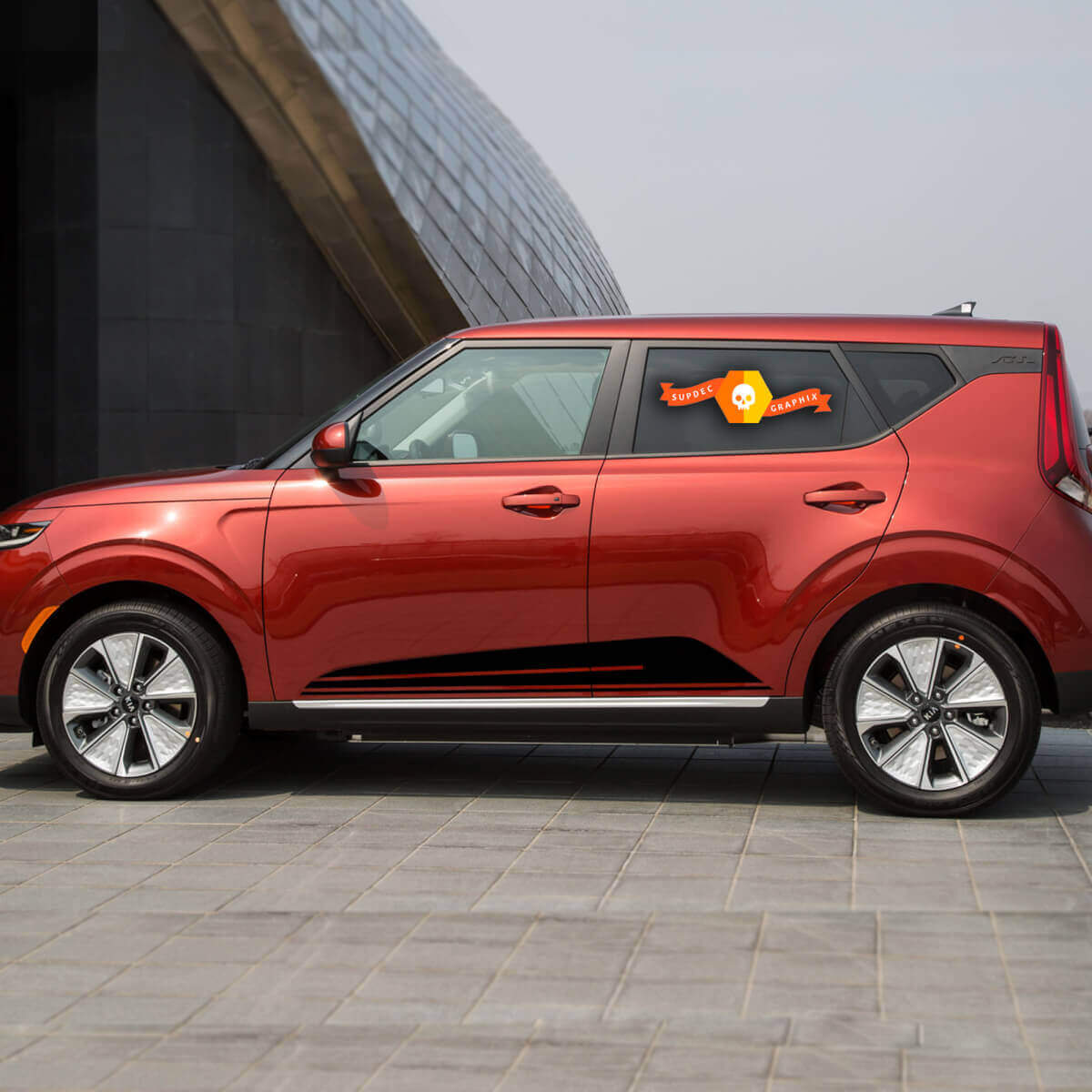 Seitliche untere Rocker-Panel-Aufkleber, Streifen, Vinyl-Grafiken für Kia Soul
