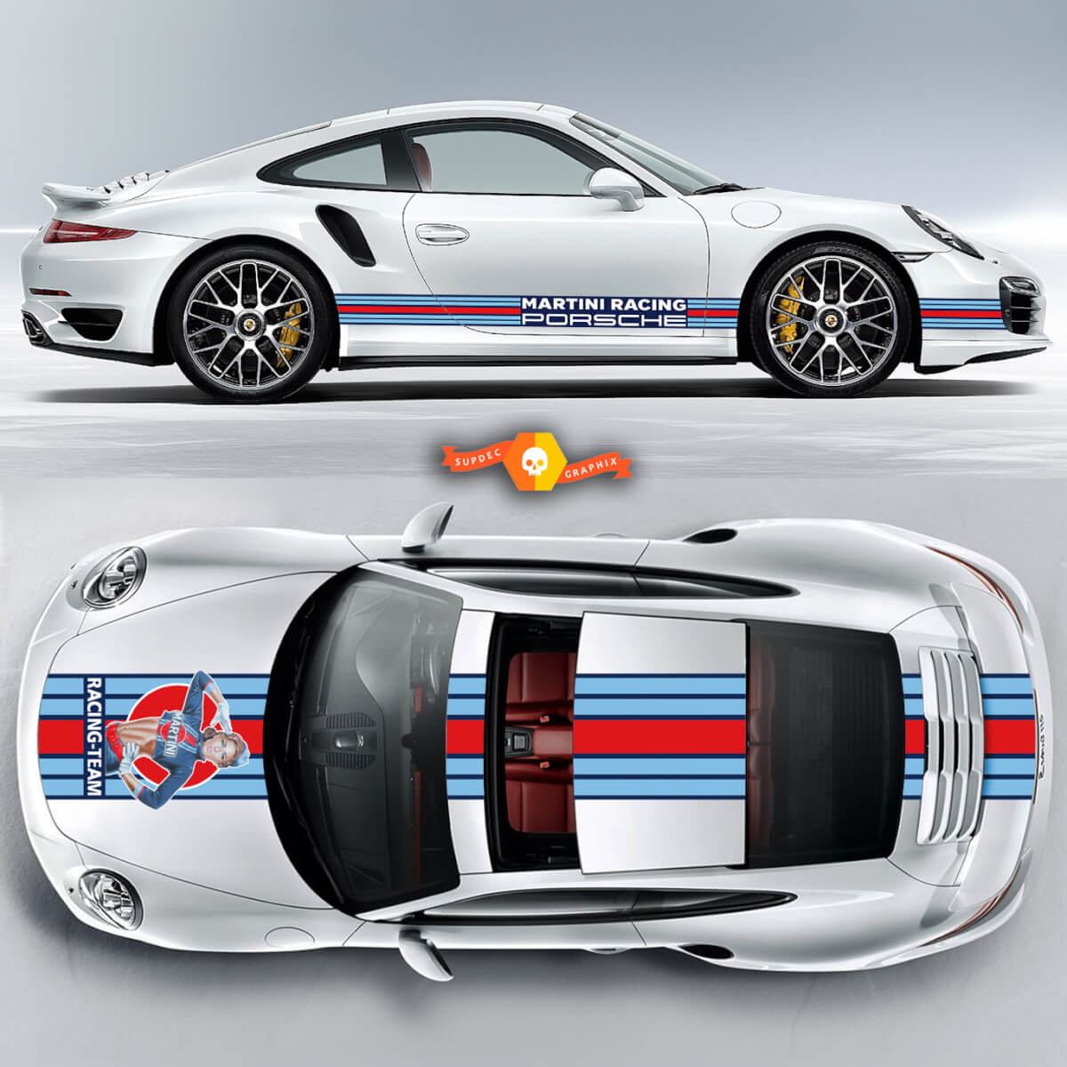 Porsche Pin Up Girl Rennstreifen für Carrera Cayman Boxster oder jedes Porsche Full Kit