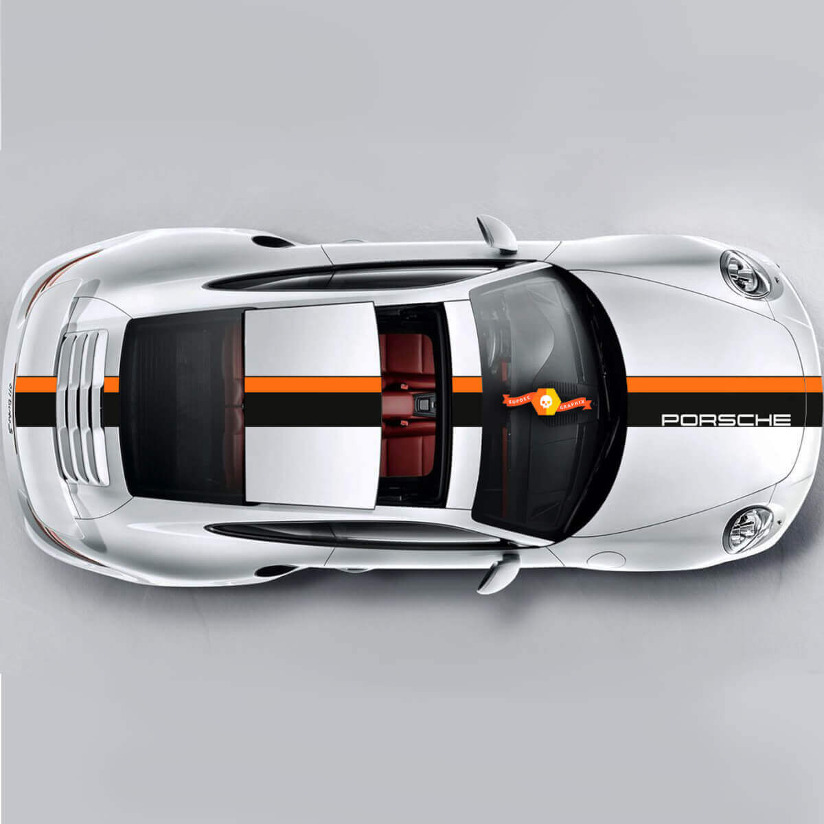 Set mit Streifen und grafischen Aufklebern für Porsche Carrera Cayman Boxster oder jeden Porsche
