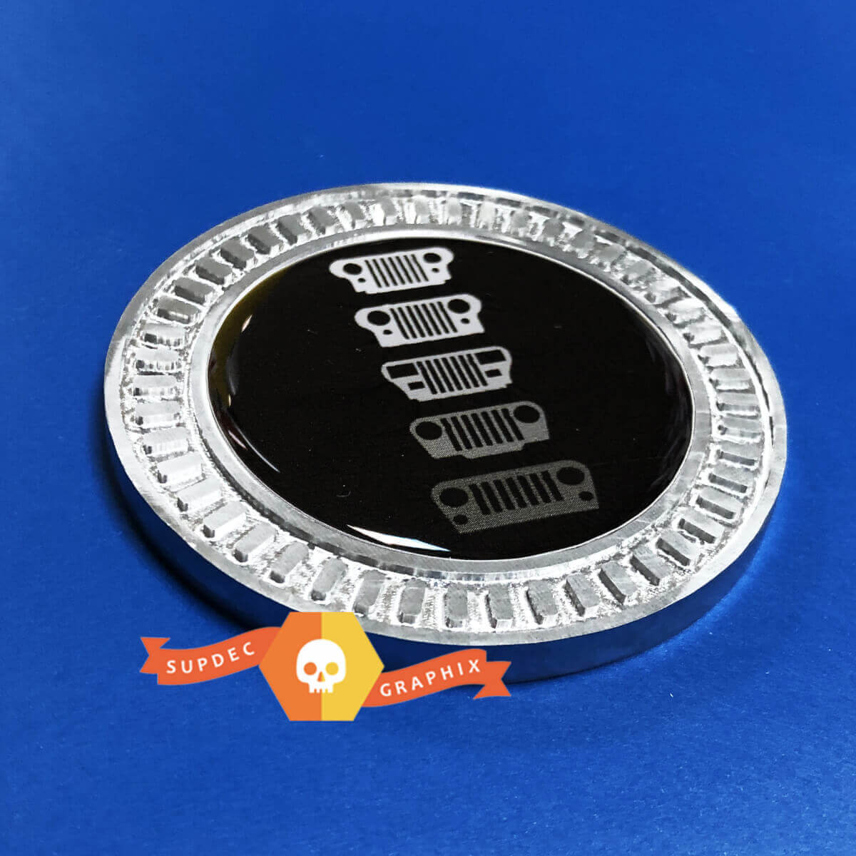 Jeep Kühlergrill Evolution 3D Aluminium Abzeichen Emblem für Jeep Wrangler