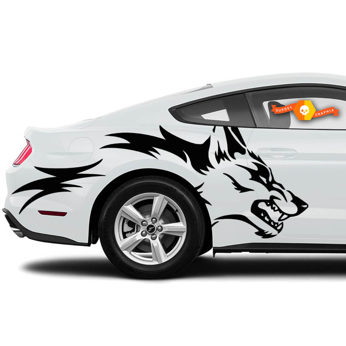 Mustang Ranger Coyote Wolf Grunge Design Stammestür Bett Seite Pickup Fahrzeug LKW Auto Vinyl Grafik Aufkleber Aufkleber