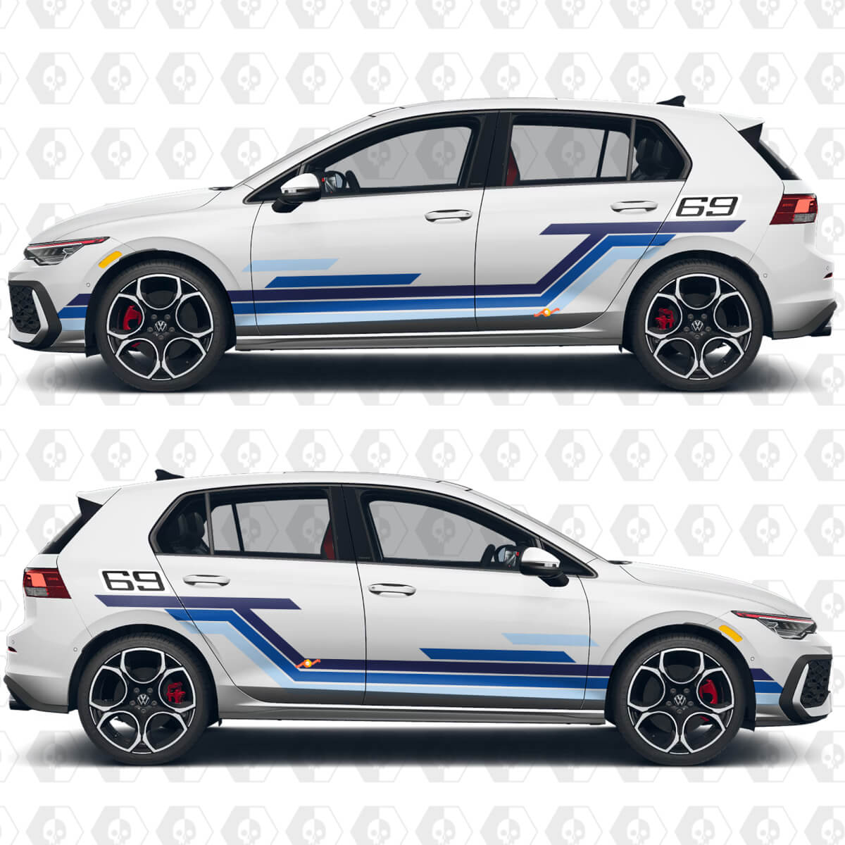 Benutzerdefinierte Renngrafiken Vinyl-Aufkleber für VW Volkswagen Golf
