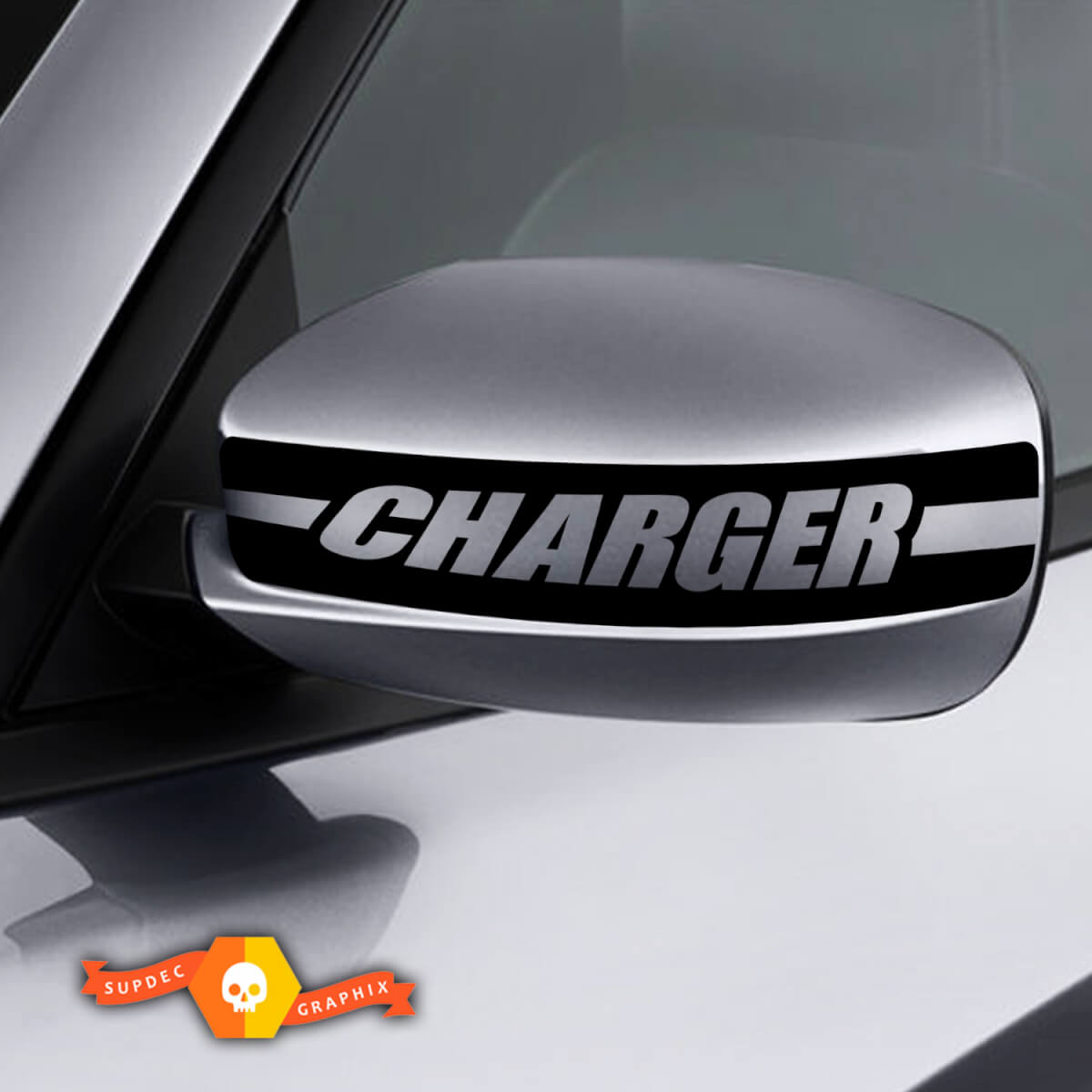 Dodge Charger Mirror Decal Sticker Charger Grafik passend für Modelle 2011-2016
