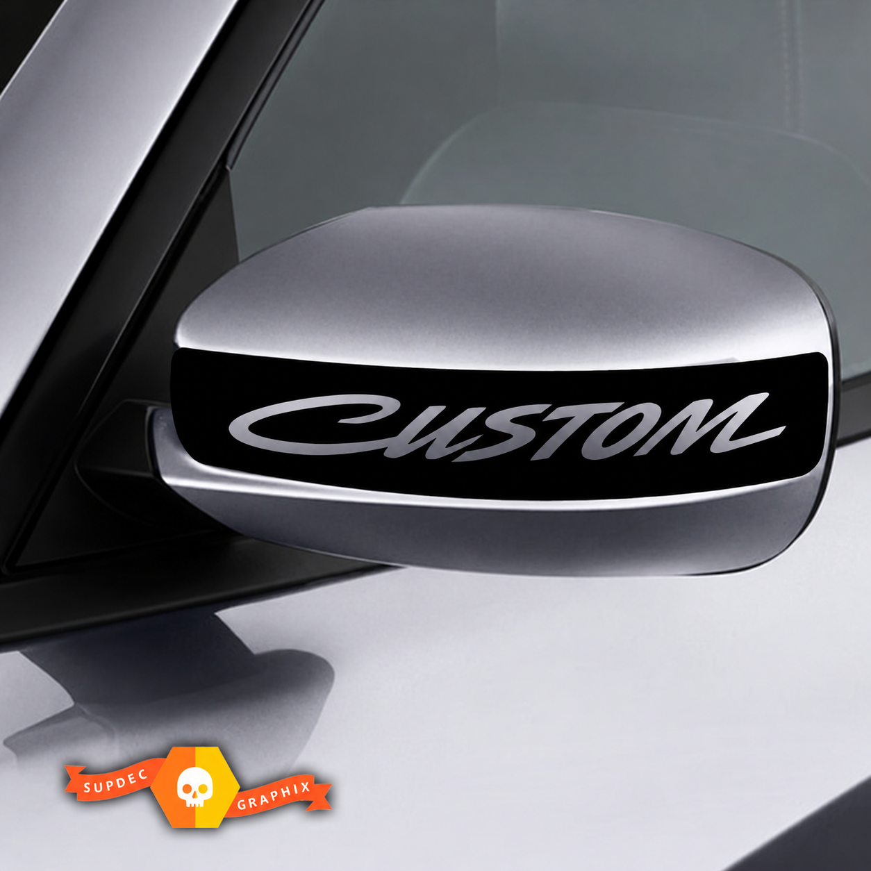 CUSTOM Cursive Mirror Cap Pair Universal Vinylaufkleber für Dodge Charger 2011-2016