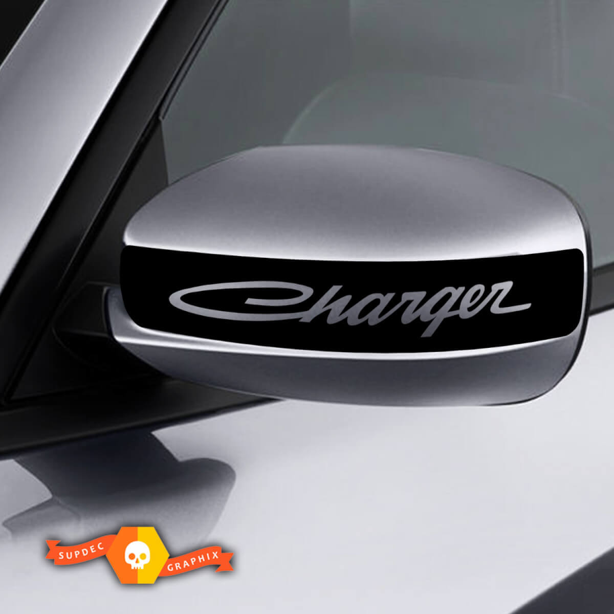Dodge Charger Mirror Decal Sticker Charger Retro Grafik passend für Modelle 2011-2016
