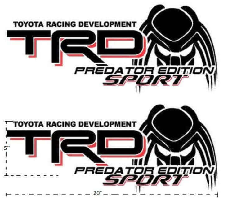 TRD Predator Edition Sport Rückseitiges Seiten-Vinyl-Aufkleber-Set für Toyota Trucks