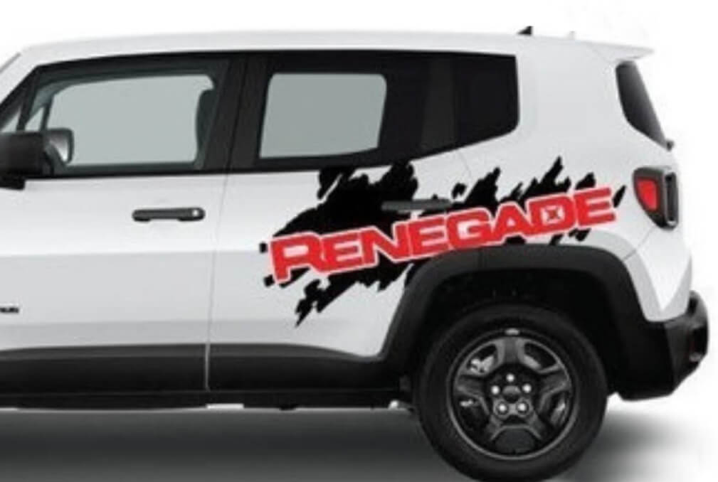 2 Farbe Jeep Renegade Side Splash Grafik Vinyl Aufkleber Aufkleber SUV