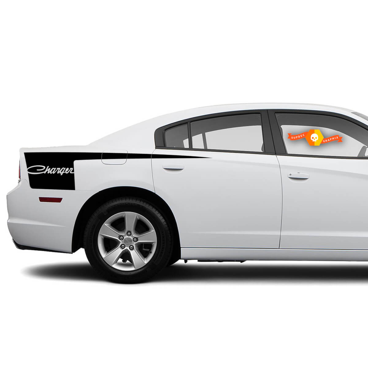Dodge Charger Retro Seite Beil Streifen Aufkleber Aufkleber Grafiken passt zu Modellen 2011-2014