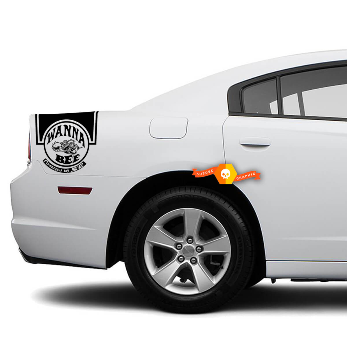 Dodge Charger Rückseite Band Aufkleber Aufkleber Wanna Bee SRT Grafik passend für Modelle 2011-2014
