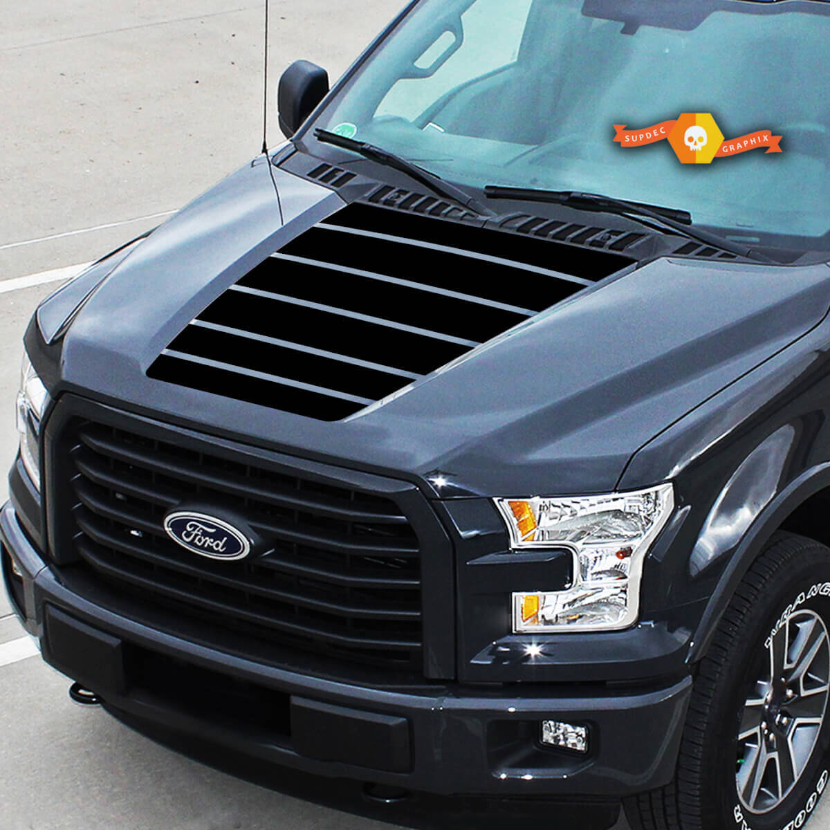 Für Ford F-150 Center Hood Graphics Stripes Vinyl-Aufkleber LKW-Aufkleber 15-20
