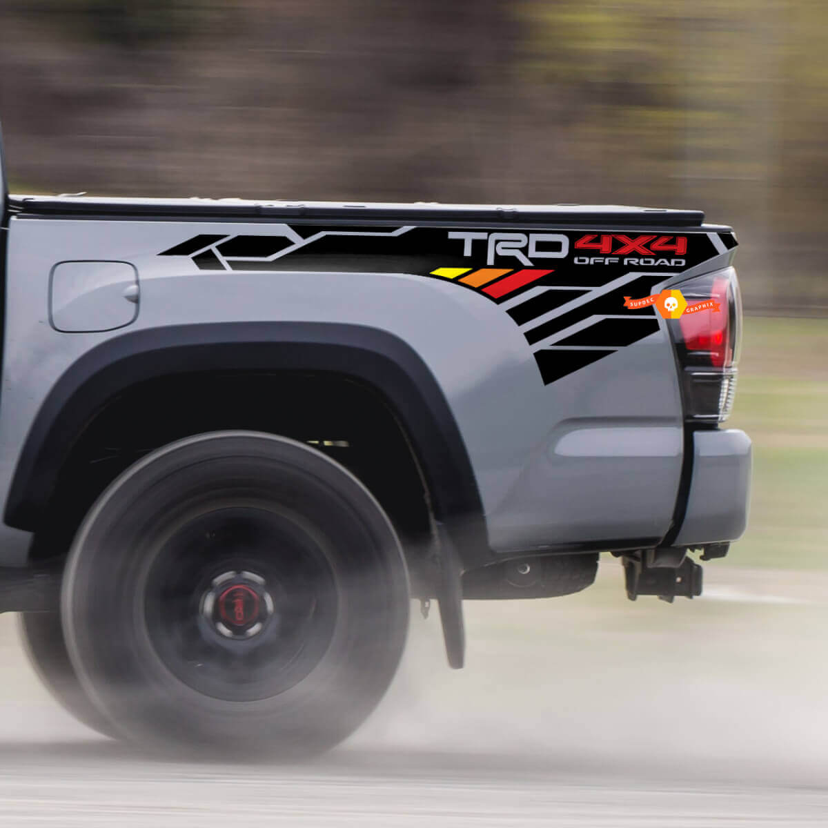 TRD 4 x 4 Off-Road Mountain Vintage-Farben Bettseiten-Vinyl-Aufkleber, passend für Toyota Tacoma Tundra alle Jahre
