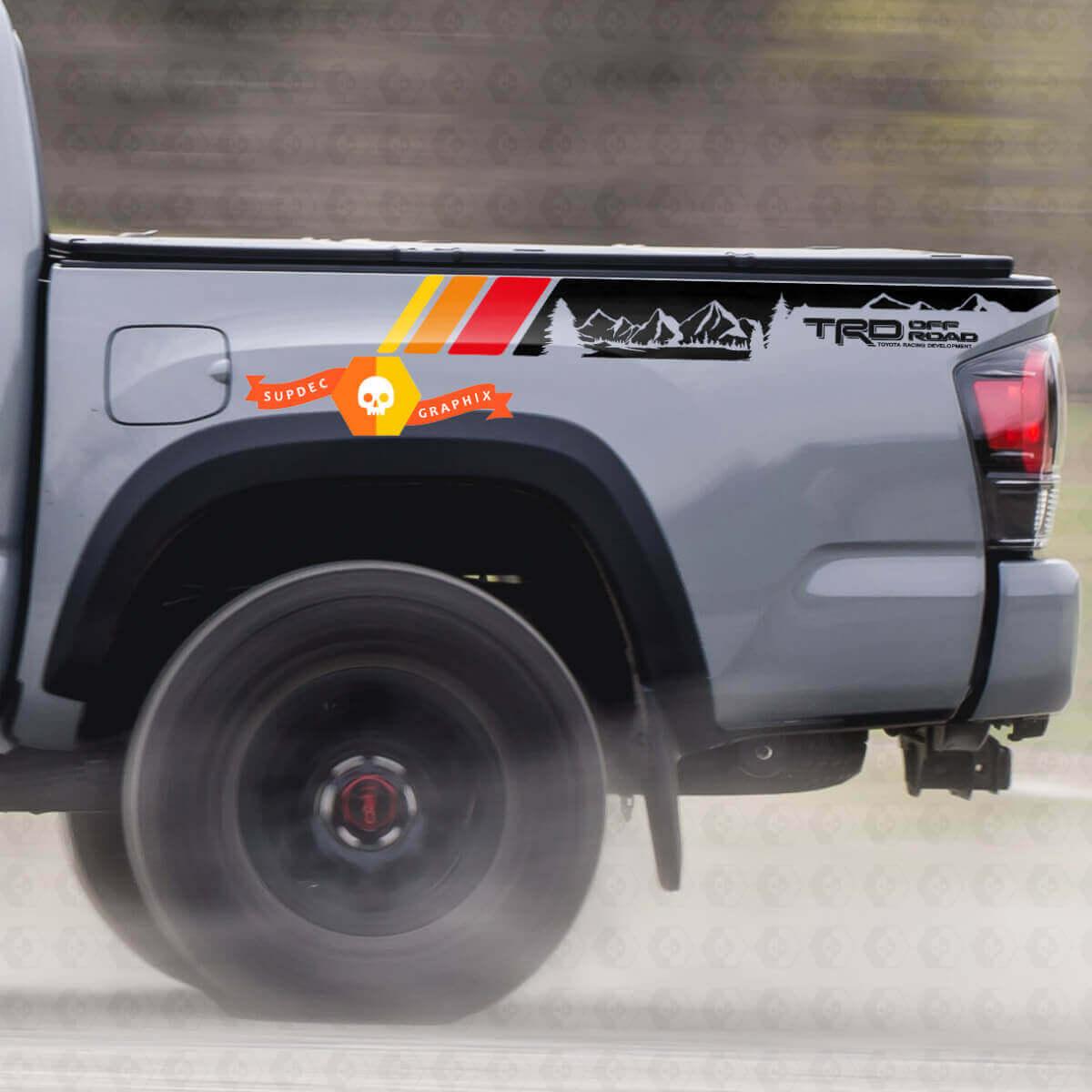 TRD Mountains Vintage Stil Sitzbereich Vinylaufkleber für Toyota Tacoma 2005-2020