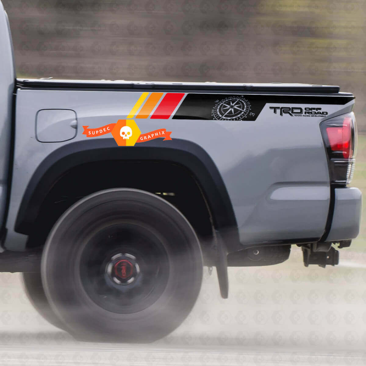 TRD Compass Vintage Stil Bettrand Vinylaufkleber für Toyota Tacoma 2005-2020