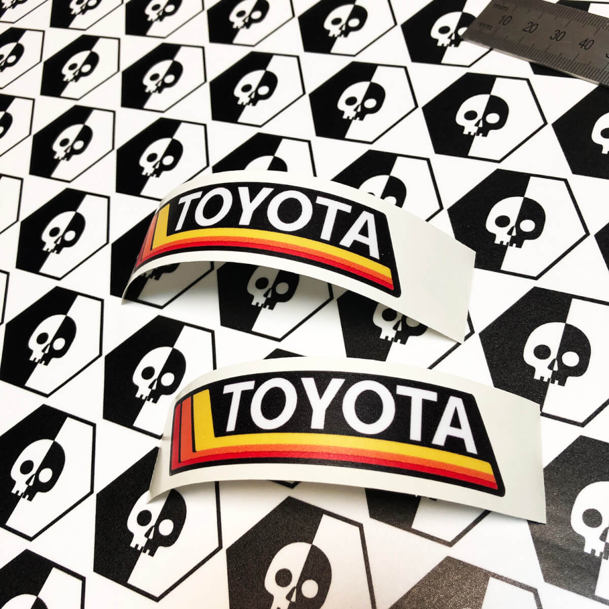 Paar TRD YOTA Vintage Sunset Retro Old Style Vinyl-Aufkleber passend für Toyota 4Runner Tacoma FJ Cruiser
