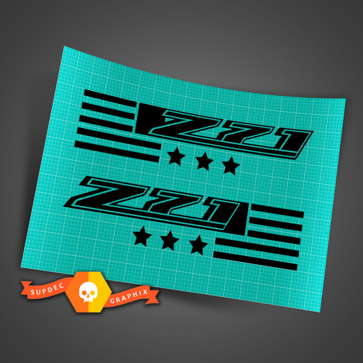 Chevy Z71 Amerikanische Flagge Kotflügel Seitenwand Aufkleber Decal 2 Set aus 2 für Colorado Silverado