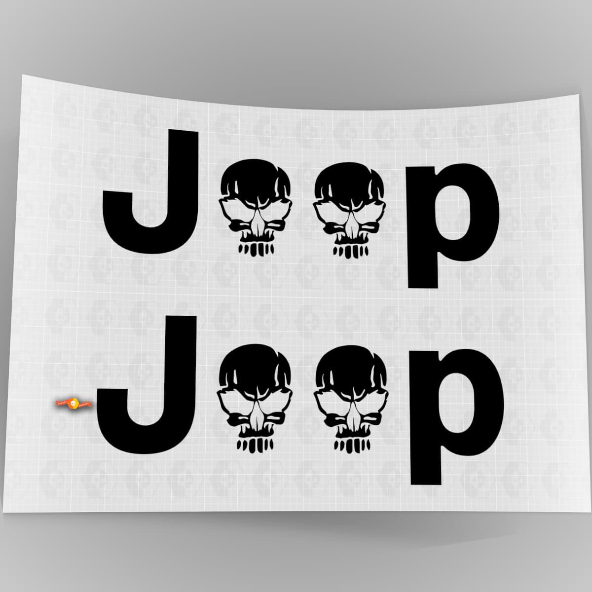 Jeep Schädel Seiten Vinyl Aufkleber Set für Jeep Wrangler Rubicon