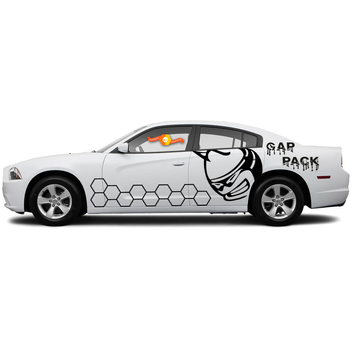 Dodge Charger oder Challenger Gap Pack ScatPack Wabenstreifen-Aufkleber
