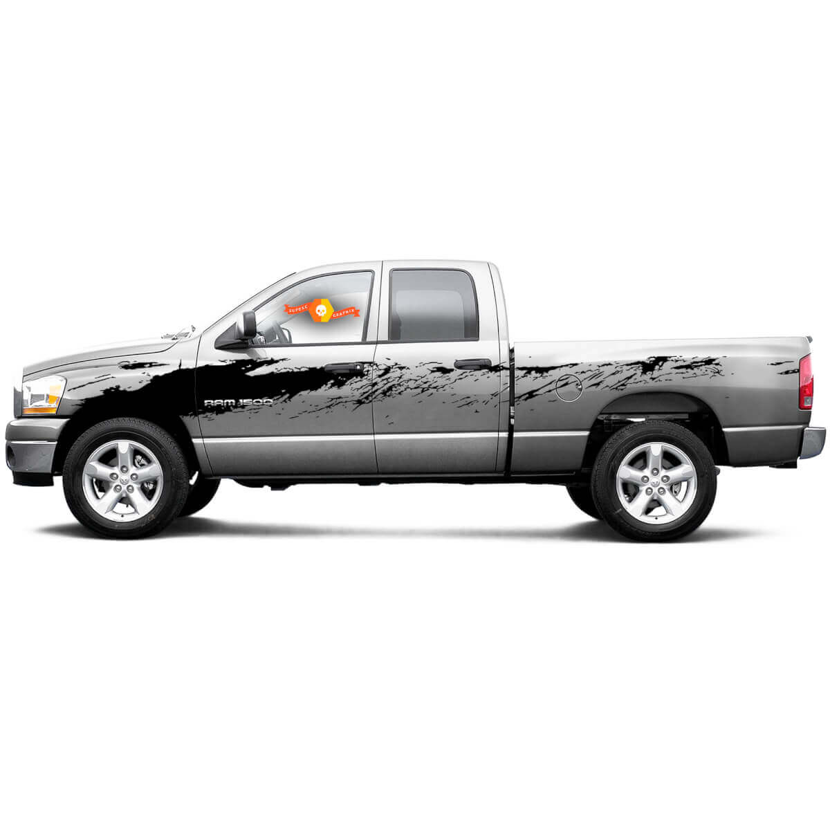 Splash Mud Dirt 4x4 Seitenbetttüren Pickup Distressed Grunge Truck Auto Vinyl Grafik Aufkleber Aufkleber Nachttisch f-150 Tundra Ram
