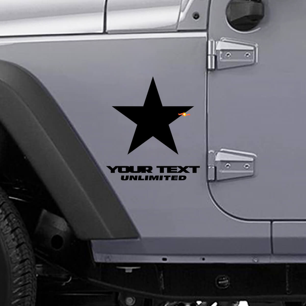 Benutzerdefinierte Beschriftung Star Side Vinyl-Aufkleberset für Jeep Wrangler