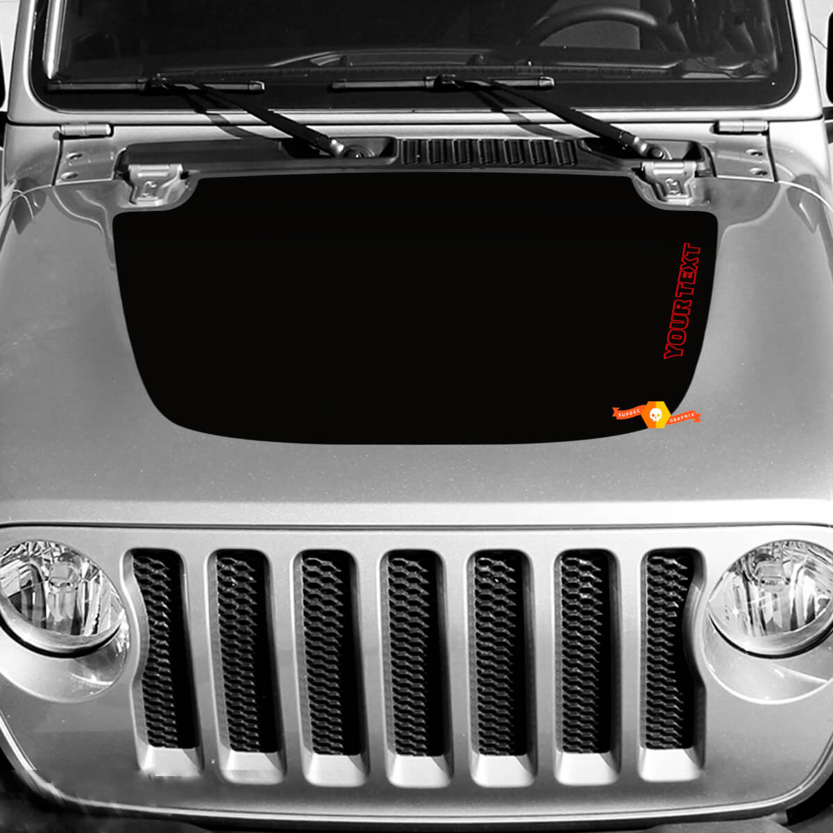 Aufkleber für die Motorhaube des Jeep Wrangler und Gladiator, einfache Grafik
