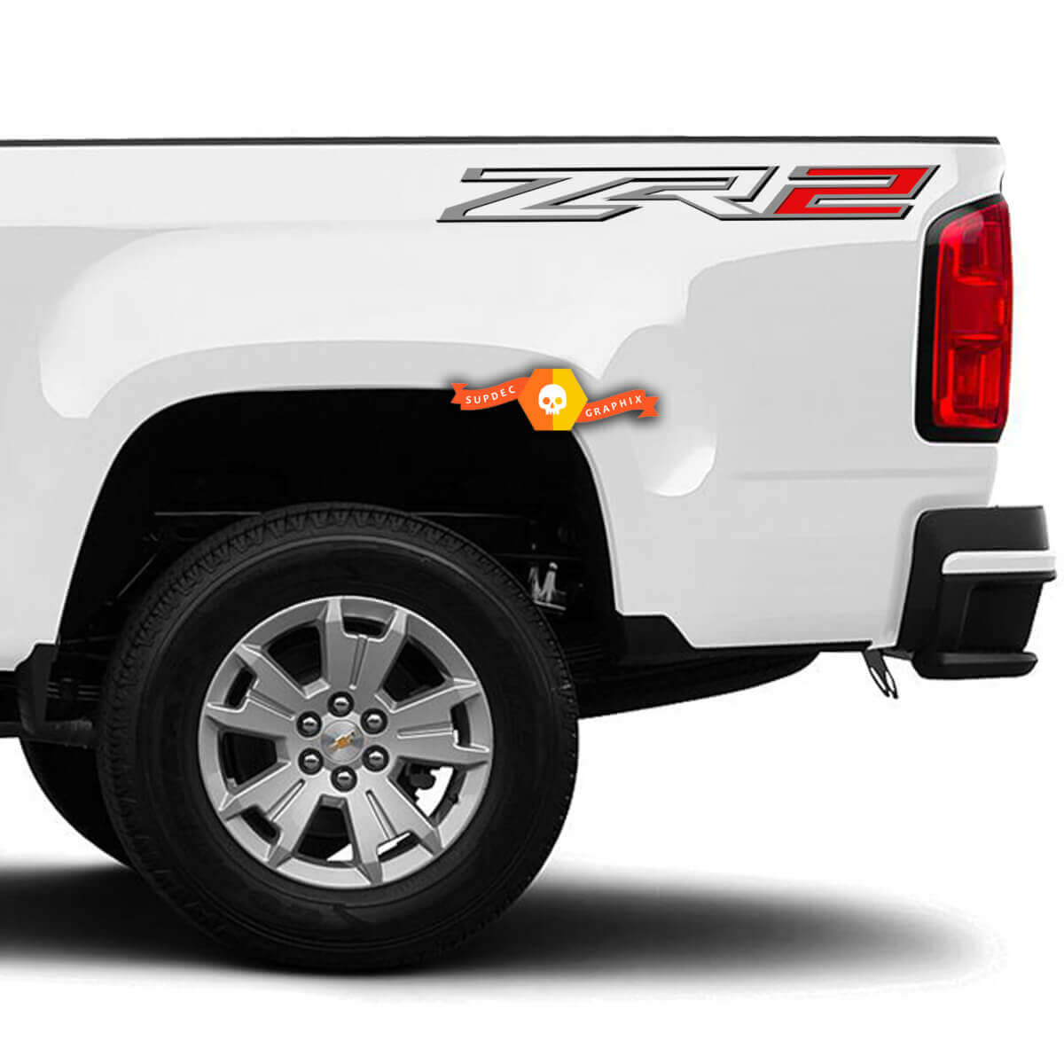 Großes ZR2 Bettenseiten-Vinylaufkleber-Set für Chevy Colorado