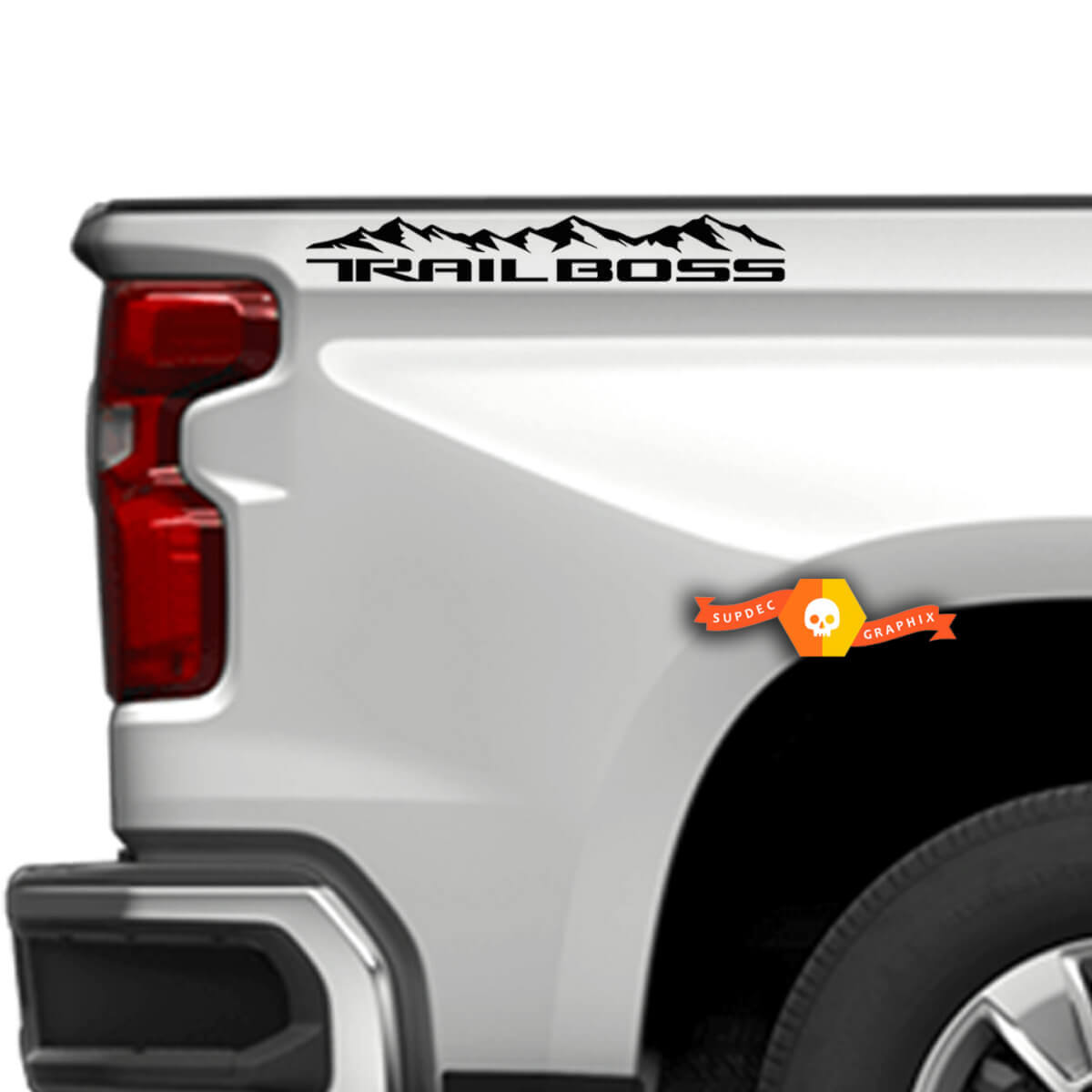 Trail Boss Mountain Truck-Bettseiten Vinyl-Aufkleberset für Chevy Silverado 2019-20