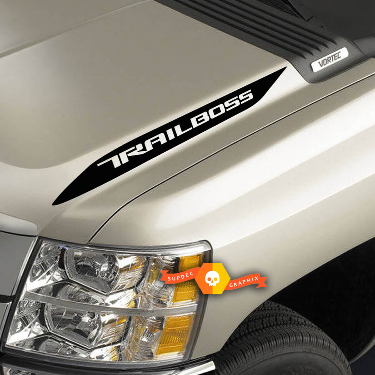 2019 2020 Chevy Silverado 1500 Trail Boss Hood Spear Aufkleber Aufkleber 2er-Set
