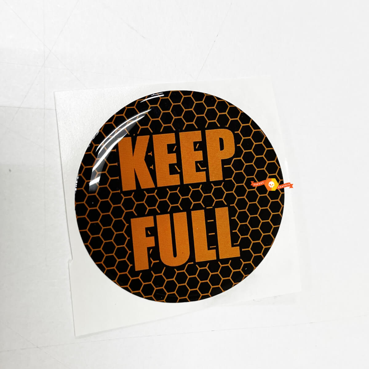 Keep Full Honeycomb Orange Türeinsatz-Emblem, gewölbter Aufkleber für Challenger Dodge
