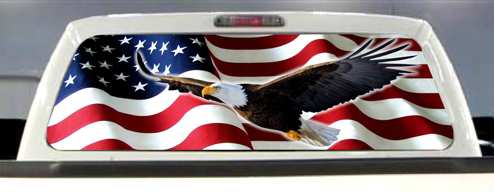 American Flag Eagle Pick-up Truck Heckscheiben-Grafik-Aufkleber, perforiertes Vinyl