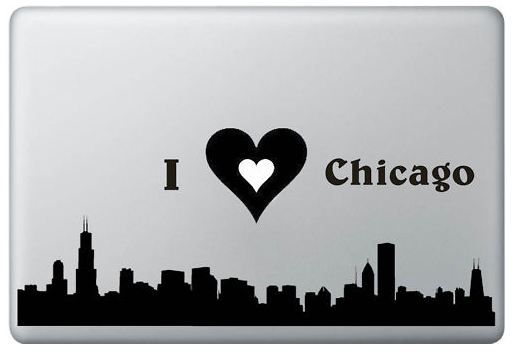 Ich liebe Chicago und MacBook Aufkleber