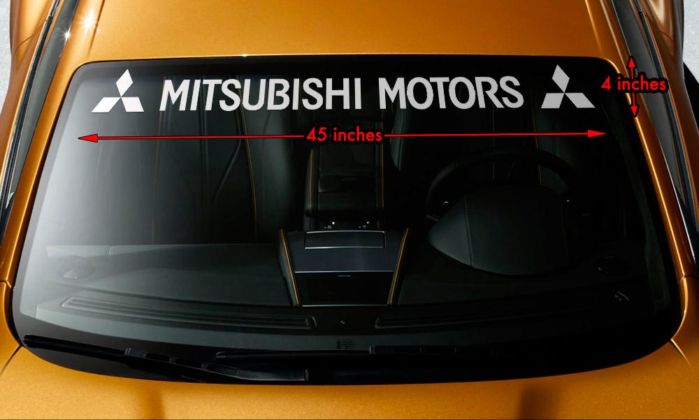 MITSUBISHI MOTORS THREE DIAMOND Windschutzscheiben-Banner, Vinyl-Aufkleber, 114,9 x 10,2 cm