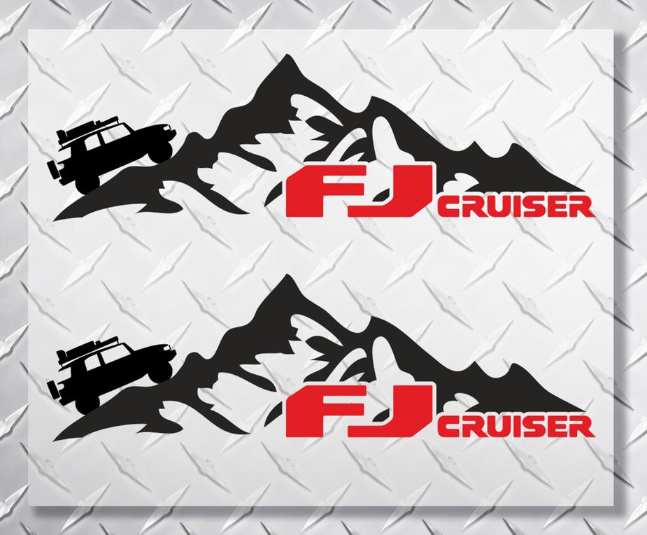 PAAR Berge Toyota FJ Cruiser seitliche Vinyl-Aufkleber