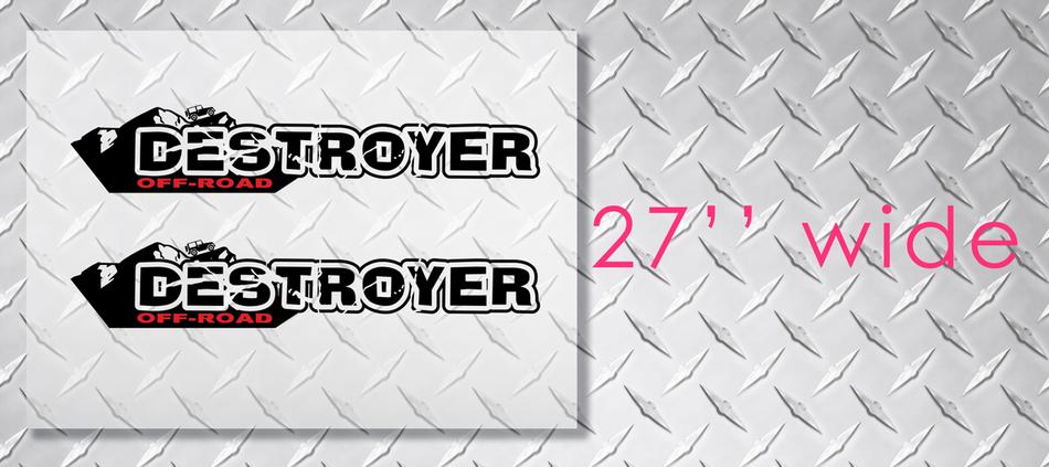 Paar DESTROYER Wrangler Aufkleber Set Jeep Aufkleber Motorhaube Kotflügel Grafik TJ JK CJ YJ Rubicon