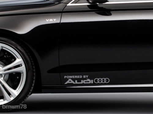 2 Angetrieben von Audi Rings Trunk -Aufkleber Aufkleber A8 S4 S5 Q3 Q5 Q7 TT