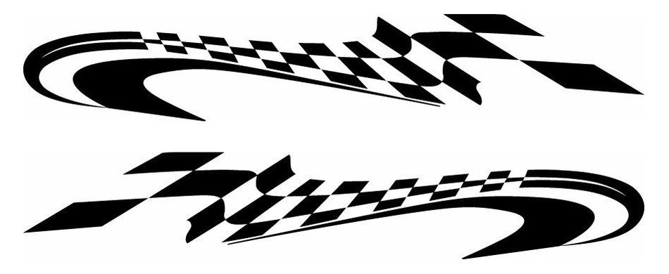 Racing Checkered Graphic Stripe Decal Car Van Truck Vehicle SUV Ford Mustang
