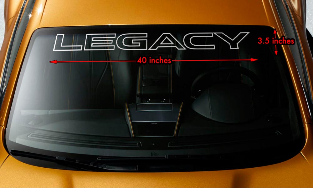 Subaru Legacy -Umriss Windschutzscheibe Banner Lastin Vinyl Aufkleber Aufkleber 40x3.5 