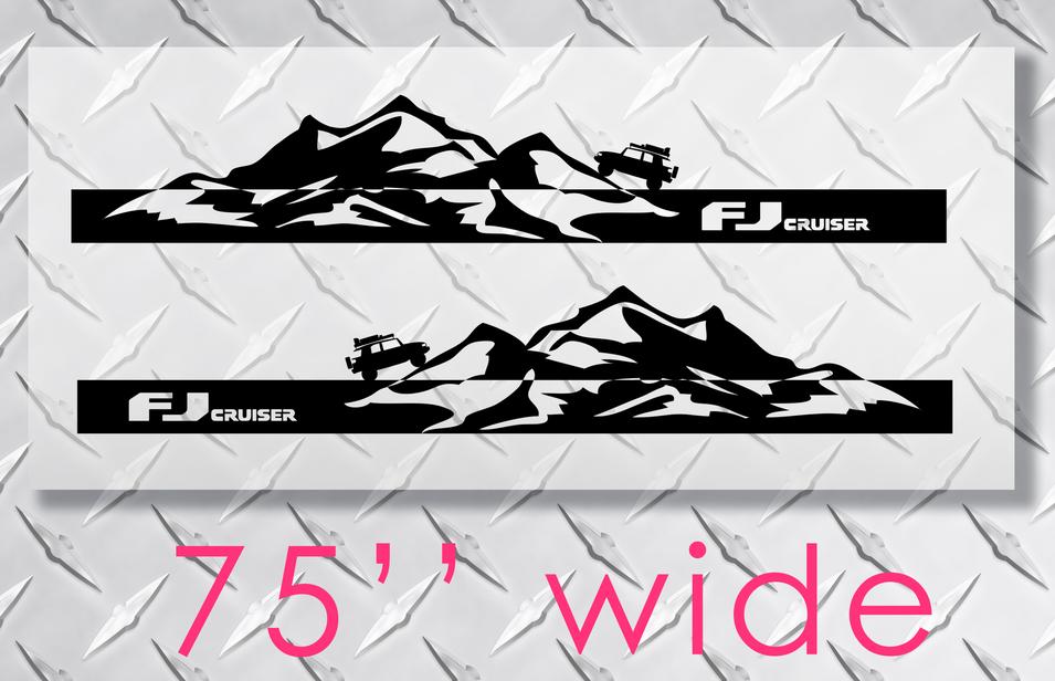 Toyota FJ Cruiser Mountains Seitenverkleidung Strobe Stripes Vinyl Aufkleber Grafiken LOGO