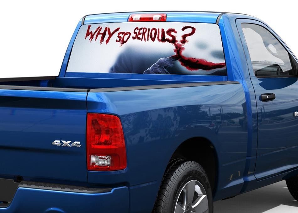 Why-So-Serious-Heckscheiben-Wrap-Graphic-Decal-Sticker-Truck-SUV-RAM-Tundra-F150