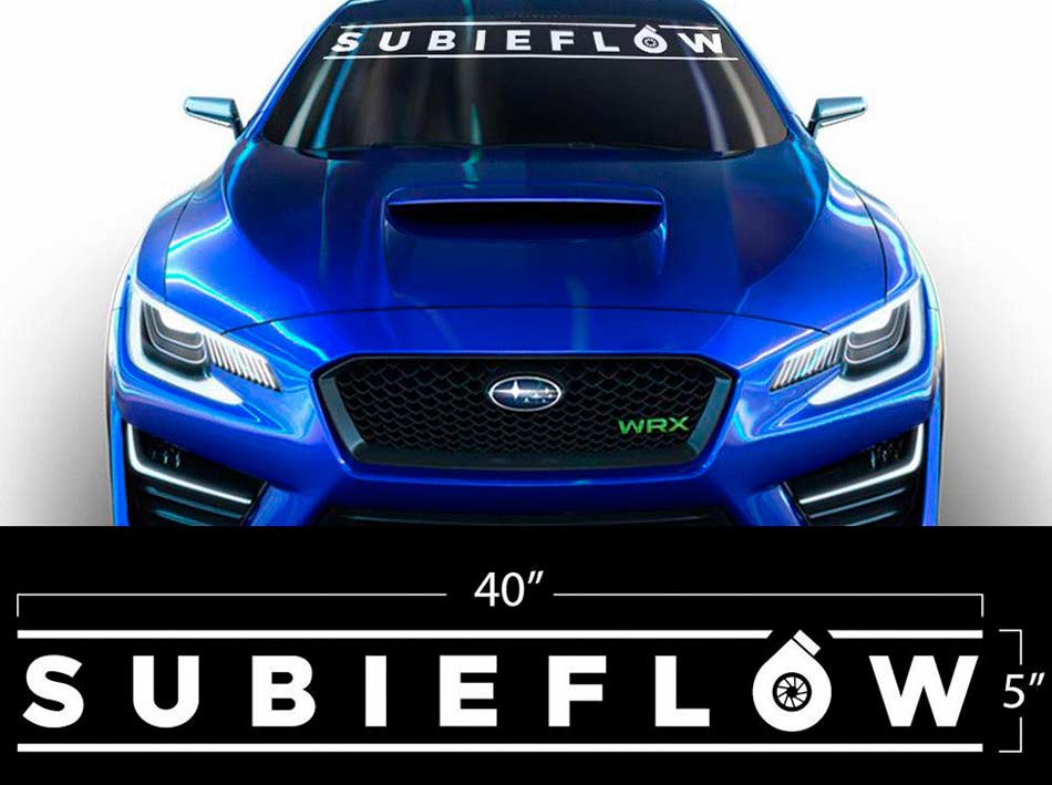Vinyl -Aufkleber -Wrap -Banner -Subieflow Subaru Wrx Sti Brz Subie Flow Turbo flach weiß
