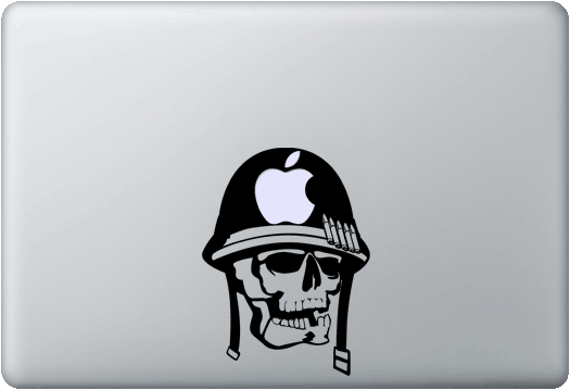 Armeeschädel MacBook -Aufkleber Aufkleber