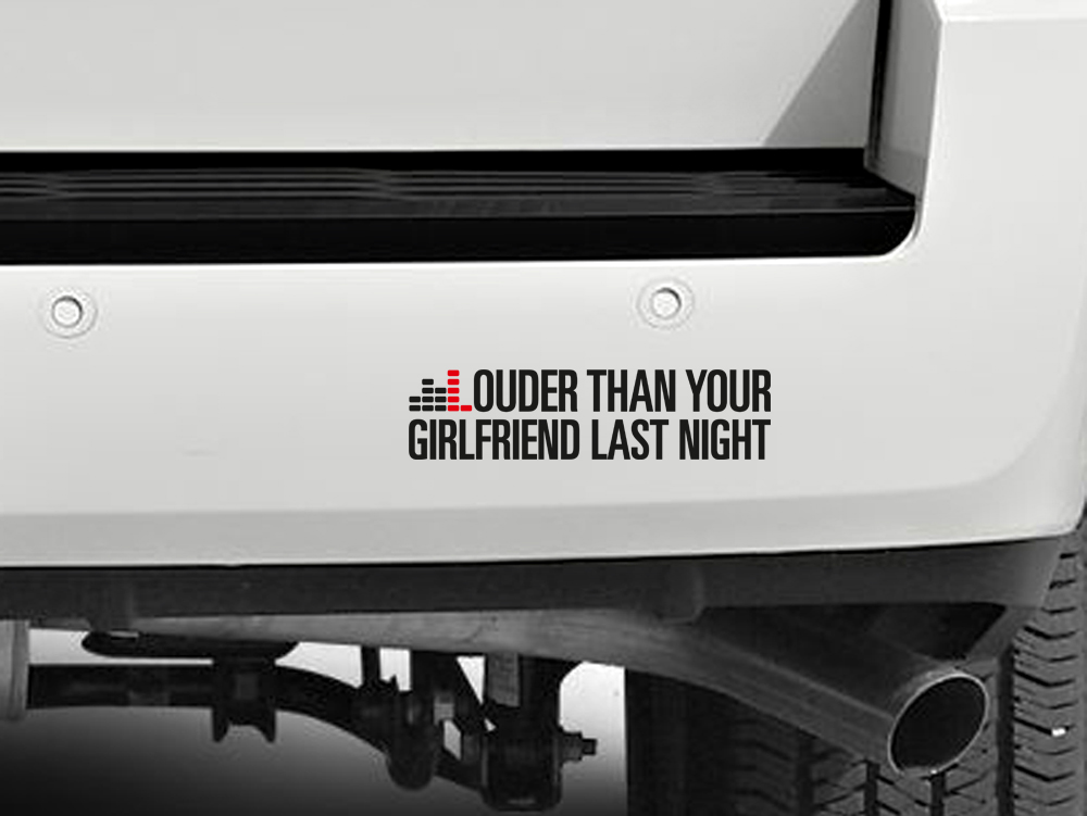 Funny Louder Than Your Girlfriend Racing Muscle JDM Hemi Auto-Vinyl-Aufkleber